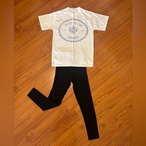 Hotel du Cap Eden-Roc graphic tee S + black leggings set